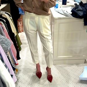 Cropped ivory slacks